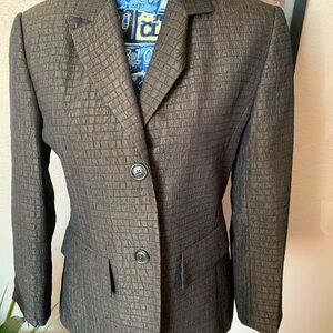 Robert Graham Olive Brown Textured Tailored Blazer Size 36 $10